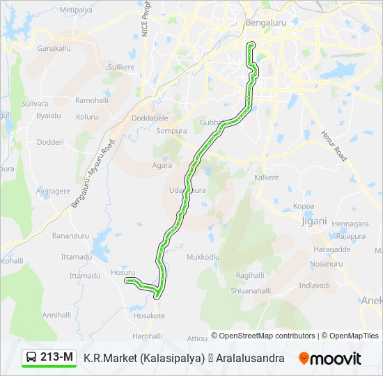 213-M bus Line Map