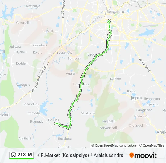 213-M Bus Line Map