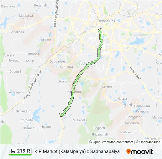 213-R Bus Line Map