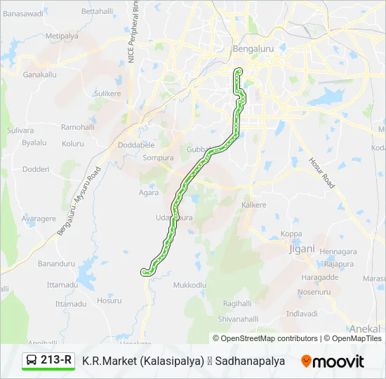 213-R Bus Line Map