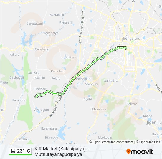 231-C Bus Line Map