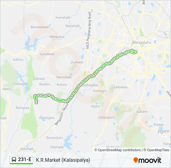 231-E Bus Line Map