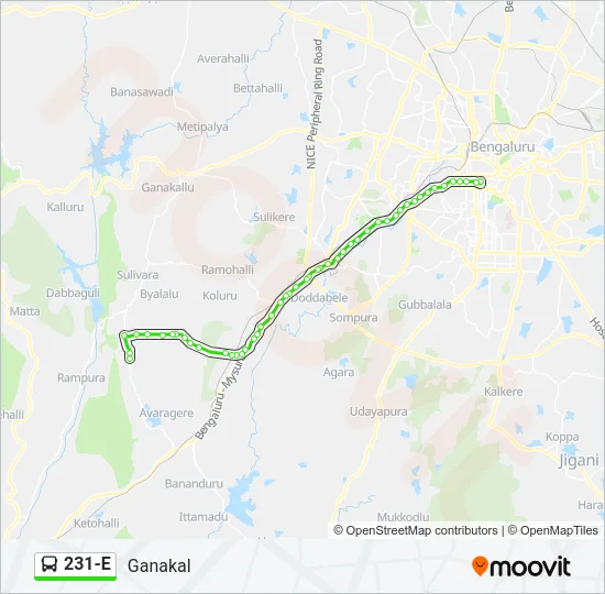 231-E Bus Line Map