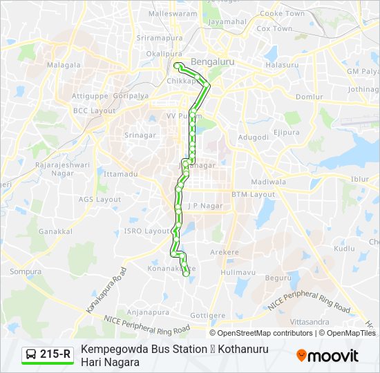 215-R Bus Line Map