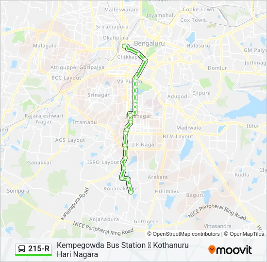 215-R Bus Line Map