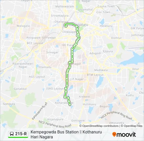 215-R Bus Line Map