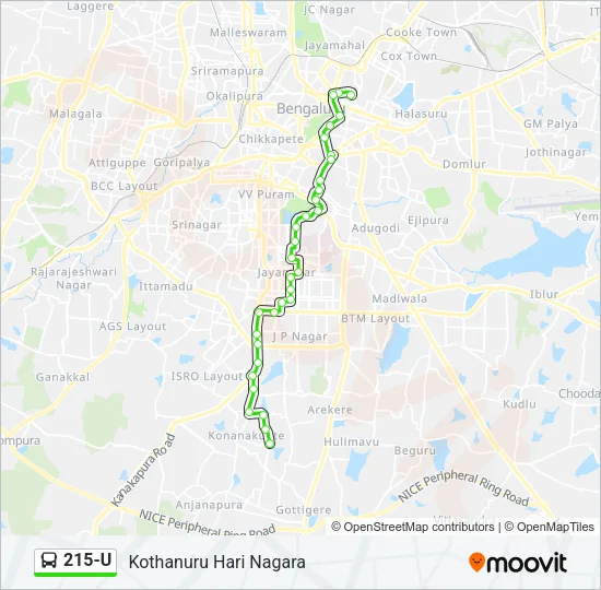 215-U Bus Line Map