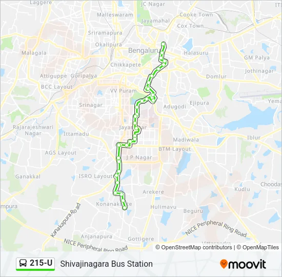 215-U Bus Line Map