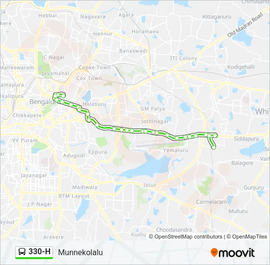 330-H Bus Line Map