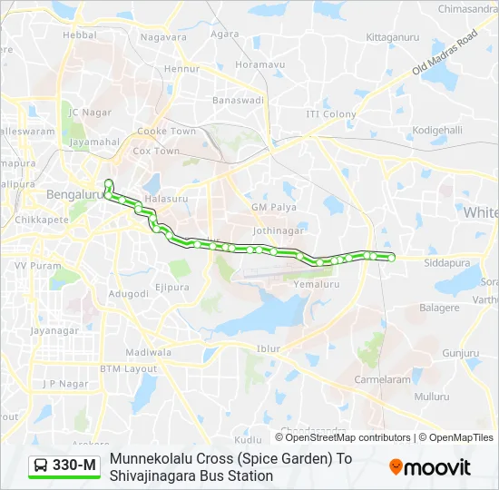 330-M Bus Line Map