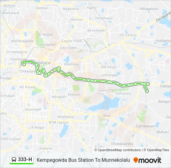 333-H Bus Line Map
