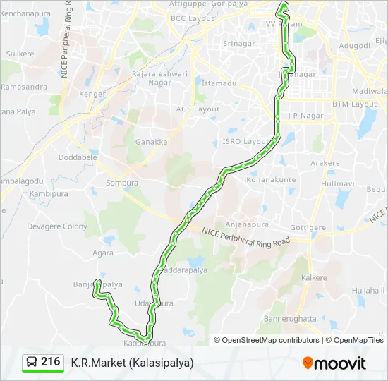 216 Bus Line Map