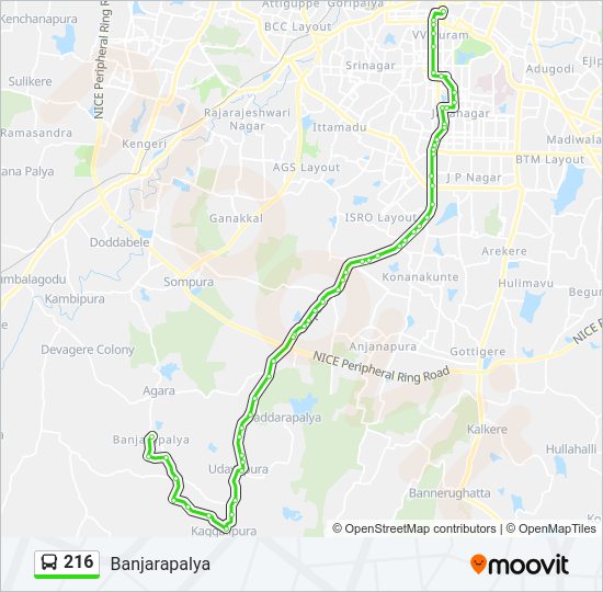 216 bus Line Map