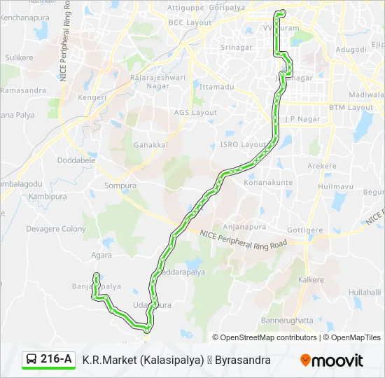 216-A Bus Line Map