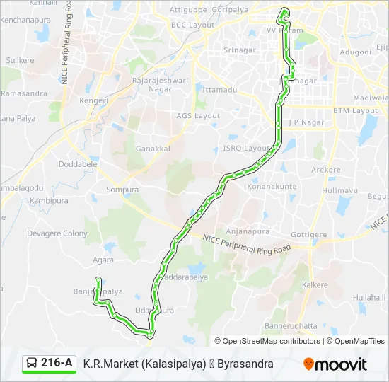 216-A Bus Line Map