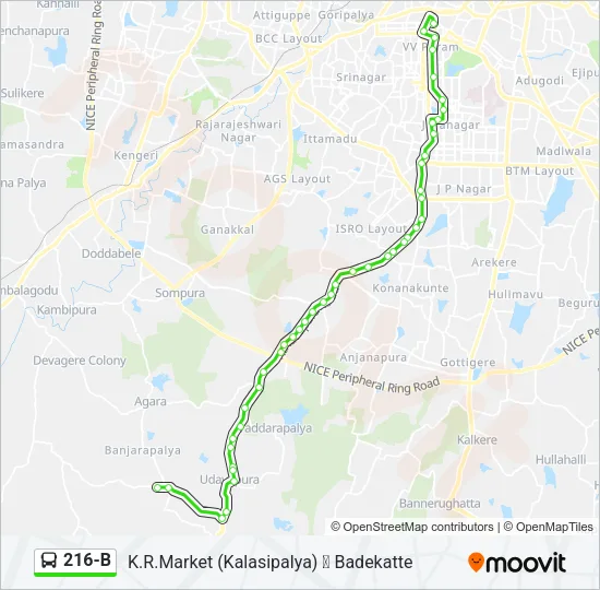 216-B Bus Line Map