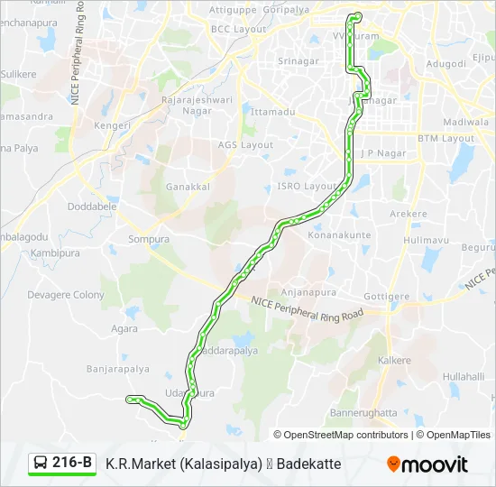 216-B Bus Line Map