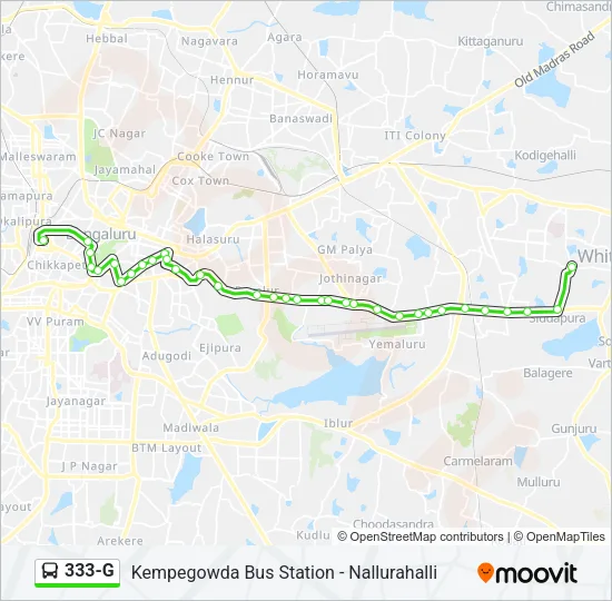 333-G Bus Line Map