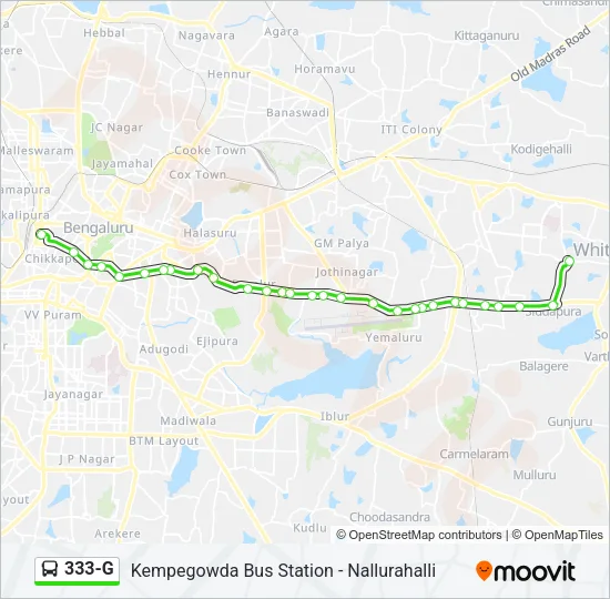 333-G Bus Line Map