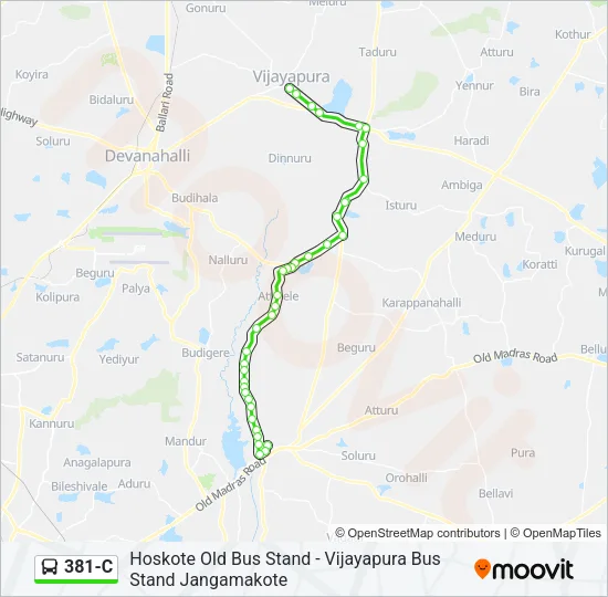 381-C Bus Line Map