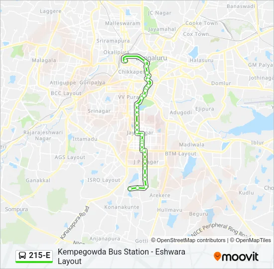 215-E Bus Line Map