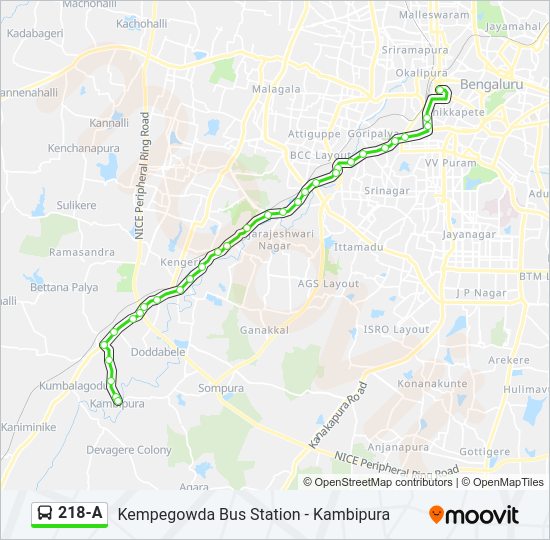 218-A bus Line Map