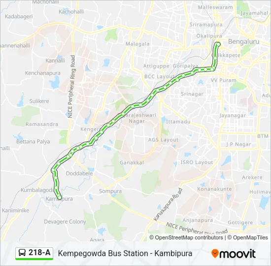 218-A Bus Line Map