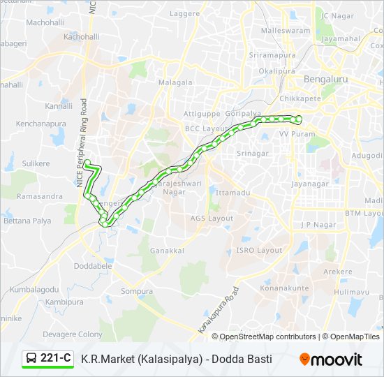 221-C bus Line Map