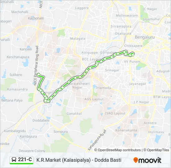 221-C Bus Line Map
