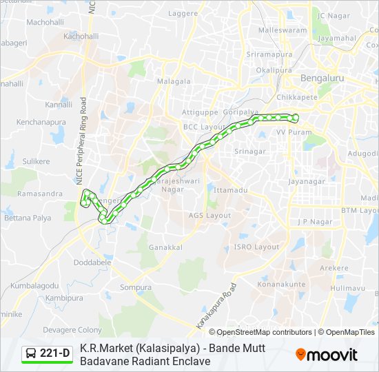 221-D bus Line Map