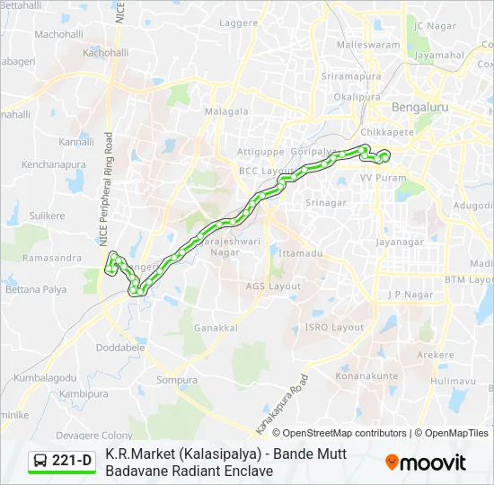 221-D Bus Line Map
