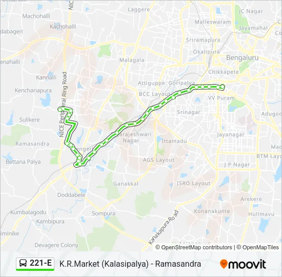 221-E Bus Line Map