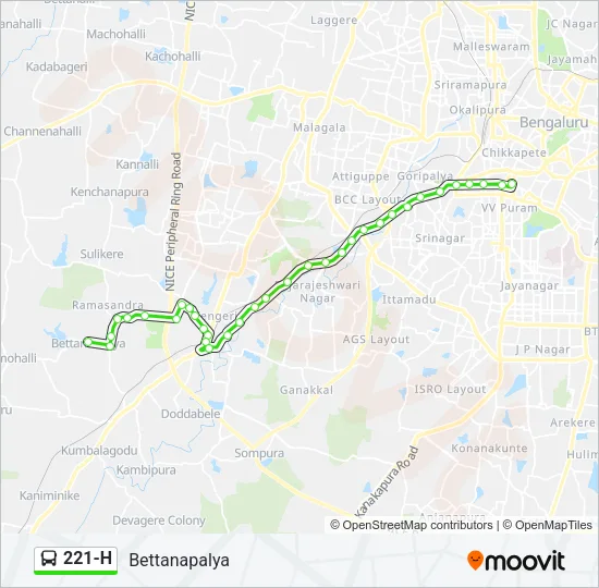 221-H Bus Line Map