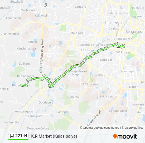 221-H Bus Line Map