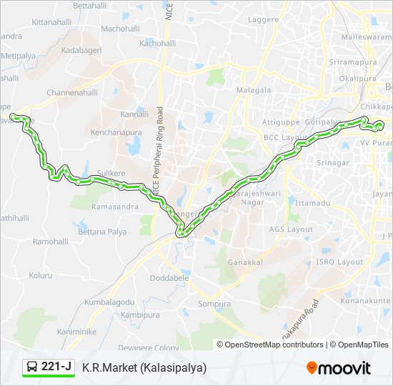 221-J bus Line Map