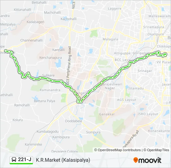 221-J Bus Line Map