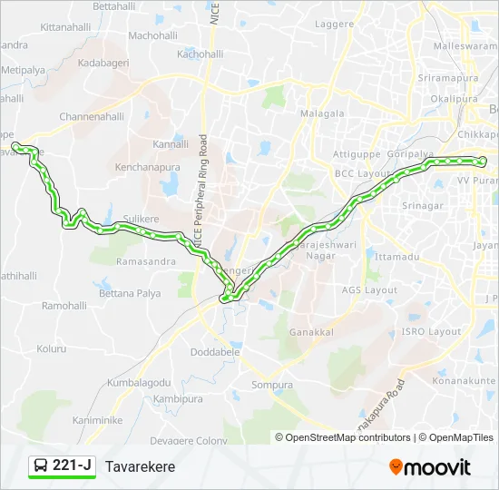 221-J Bus Line Map