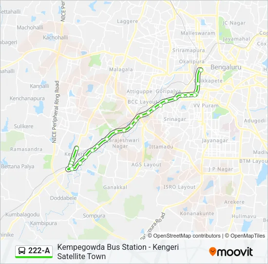 222-A Bus Line Map