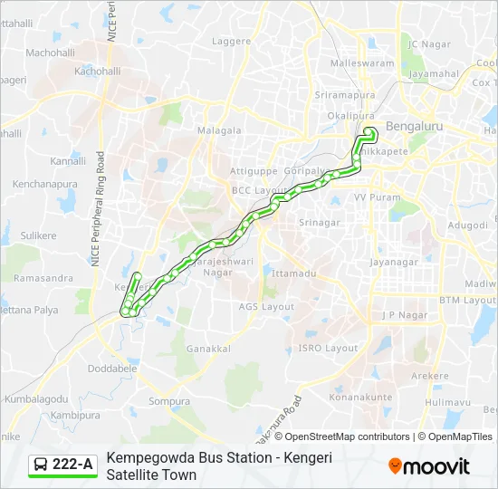 222-A Bus Line Map