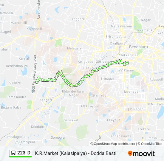 223-D Bus Line Map