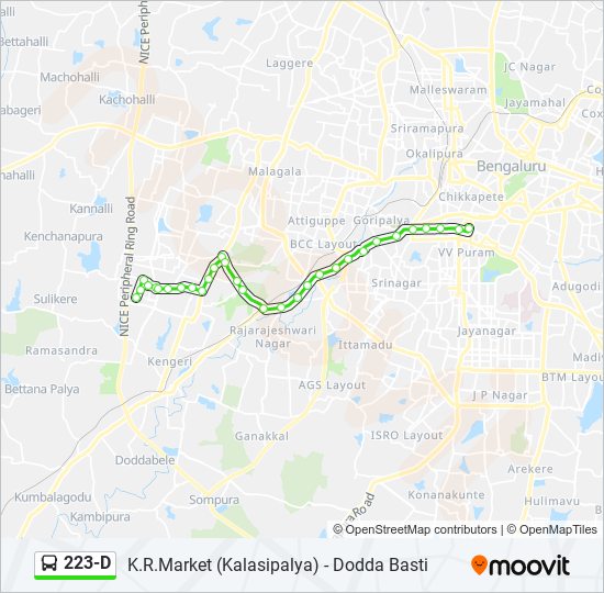 223-D Bus Line Map