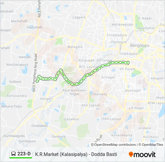 223-D Bus Line Map