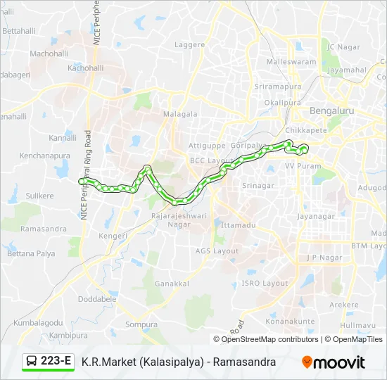 223-E Bus Line Map