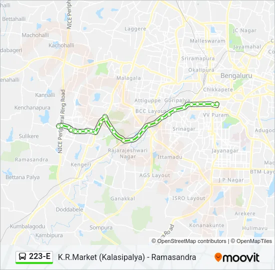 223-E Bus Line Map