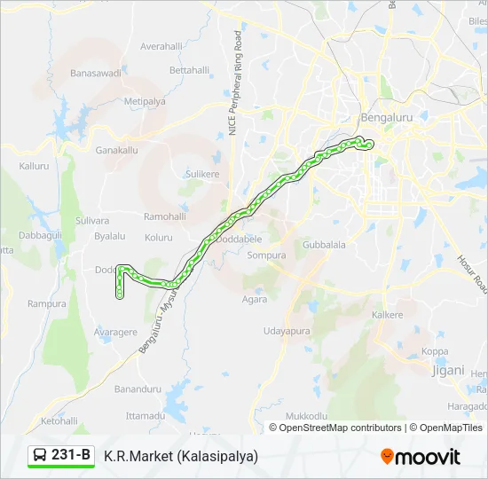 231-B Bus Line Map