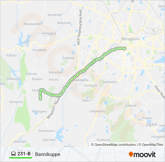 231-B Bus Line Map