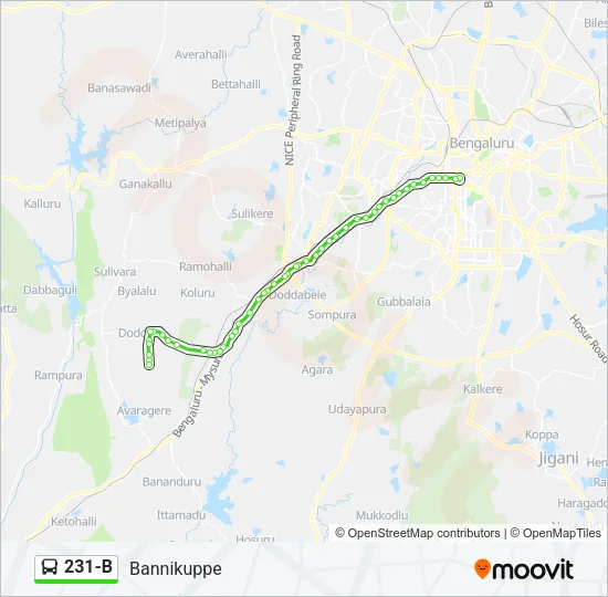 231-B Bus Line Map