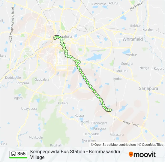 355 Bus Line Map