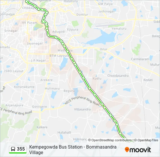 355 Bus Line Map