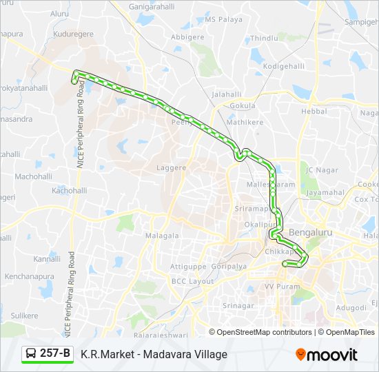 257-B Bus Line Map